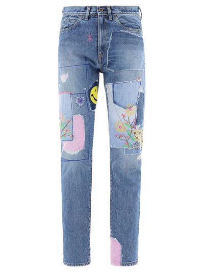 Shop Kapital "okabilly" 14oz Jeans In Light Blue