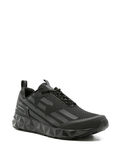 Ea7 Logo Sneakers In Black