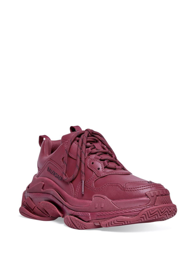 Shop Balenciaga Triple S Low-top Sneakers In Red