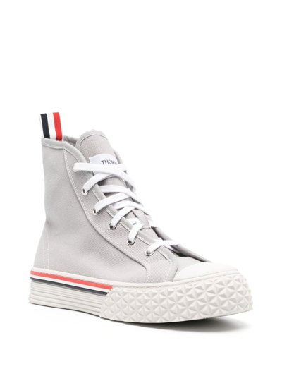 【THOM BROWNE】 Collegiate High Top Trainer Thom Browne Collegiate High-top Trainers In Grey | ModeSens