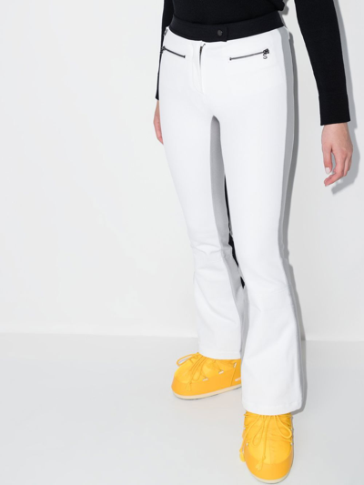 Shop Erin Snow Phia Colour-block Flared Ski Trousers In White