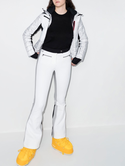 Shop Erin Snow Phia Colour-block Flared Ski Trousers In White