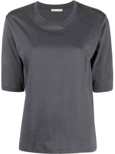 Shop Bite Studios Round Neck Short-sleeved T-shirt In Grey