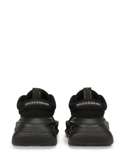 Shop Dolce & Gabbana Fabric Wave Low-top Sneakers In Black