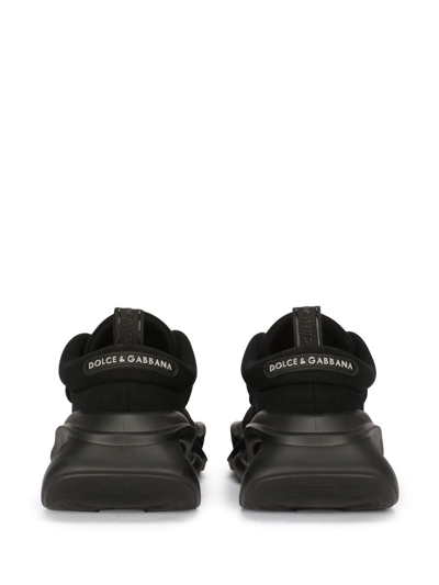 Dolce & Gabbana Fabric Wave Low-top Sneakers In Black