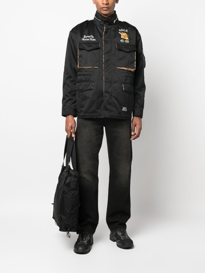 Shop Neighborhood M-65 Padded Jacket In Black