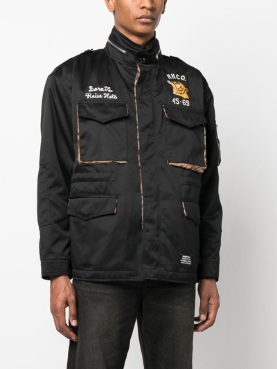 Shop Neighborhood M-65 Padded Jacket In Black