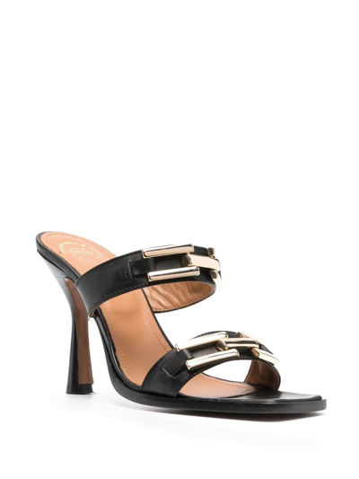 Shop Atp Atelier Chain-linke Leather Sandals In Black