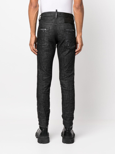 Dsquared2 Distressed-effect Skinny Jeans In Black
