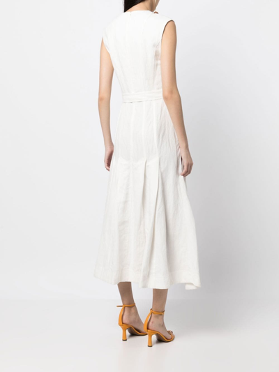 Shop Acler Belted Long Dress In White
