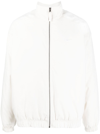 Nike Solo Swoosh Satin Bomber Jacket White In Multicolor | ModeSens