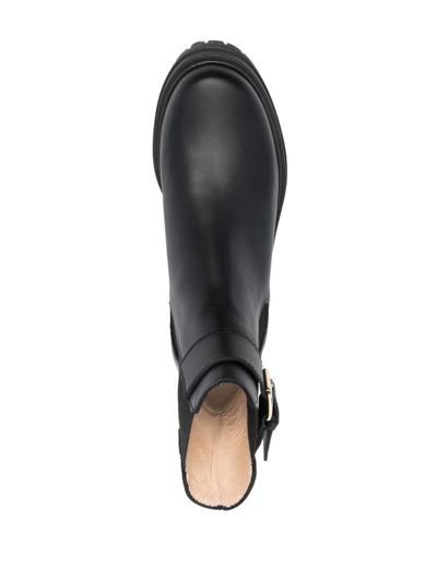 Shop Tila March Celine Leather Chelsea Boots In Black