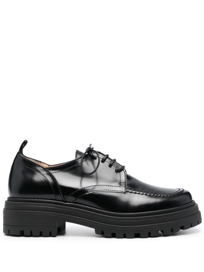 Shop Tila March Leo Leather Derby Shoes In Black