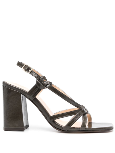 Shop Tila March Knot-detail 100mm Leather Sandals In Green
