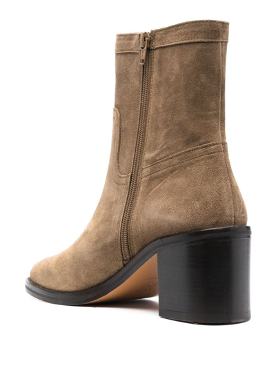 Shop Tila March Laure Suede 80mm Ankle Boots In Neutrals