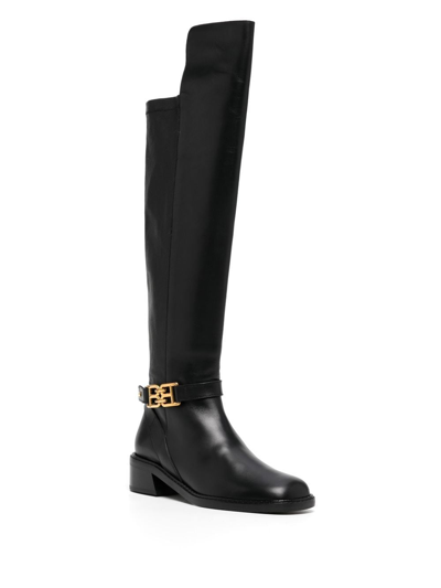 Shop Bally Eloire Leather Long Boots In Black