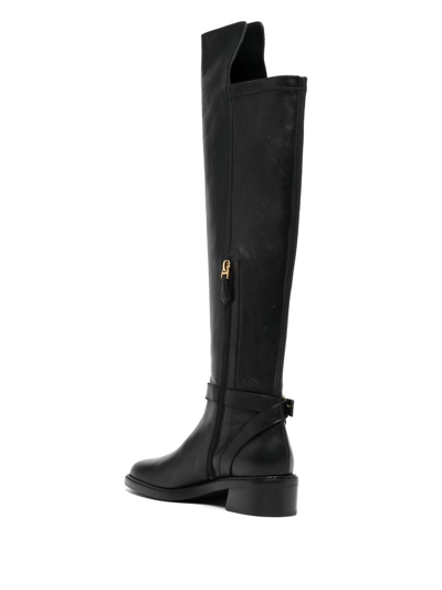 Shop Bally Eloire Leather Long Boots In Black