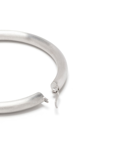 Shop Tom Wood Classic Thick Satin Giant Hoop Earrings In Silver