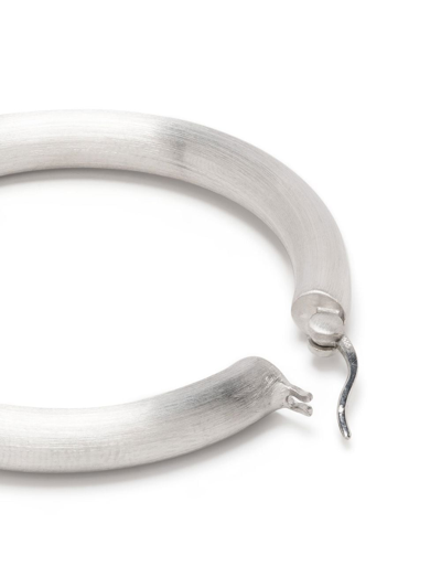 Shop Tom Wood Classic Thick Satin Xl Hoop Earrings In Silver