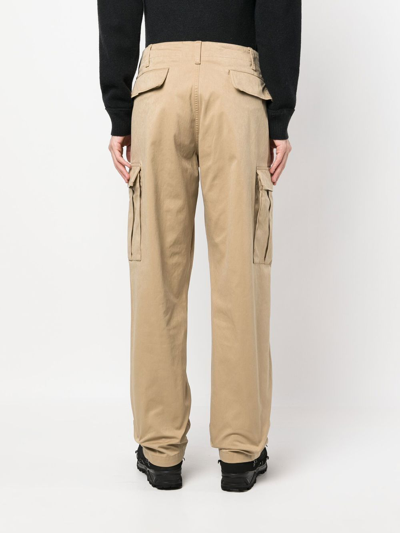 Shop Ten C Straight-leg Cotton Cargo Trousers In Neutrals