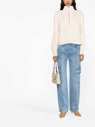 Shop Frame High-rise Straight-leg Jeans In Blue