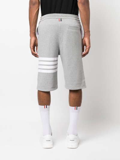 Shop Thom Browne Engineered 4-bar Stripe Track Shorts In Grey