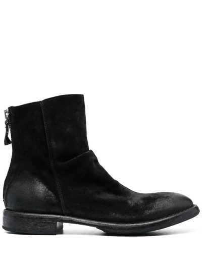Shop Moma Distressed-effect Ankle Boots In Black