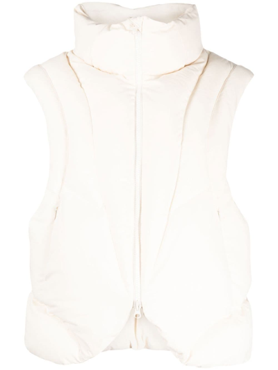 Shop Hyein Seo Padded Zipped-up Gilet In Neutrals