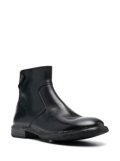 Shop Moma Leather Ankle Boots In Black