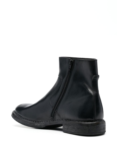 Shop Moma Leather Ankle Boots In Black