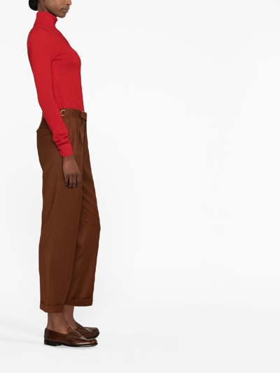 Shop Briglia 1949 Cropped Tailored Trousers In Red