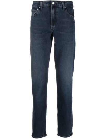 Shop Calvin Klein Jeans Est.1978 Mid-rise Straight-leg Jeans In Blue