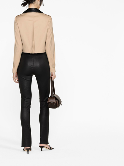 Shop Helmut Lang Zip-detail High-waisted Trousers In Black