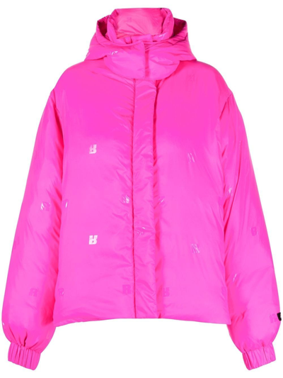 Shop Rotate Birger Christensen Tina Logo-patch Zip-up Jacket In Pink