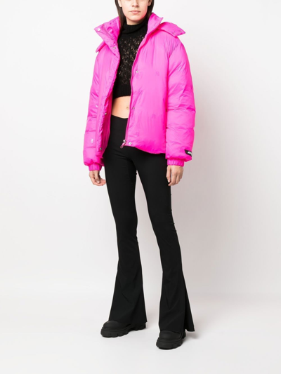Rotate Birger Christensen Pink Tina Short Puffer Jacket In Pink