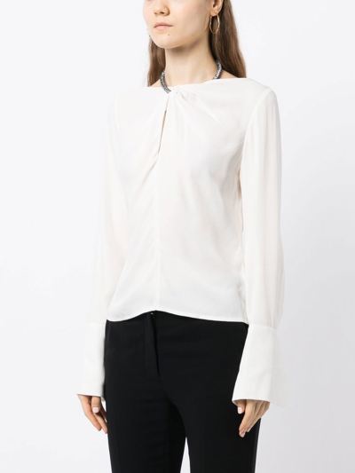 Shop A.l.c Skylar Embellished Neck-strap Blouse In White