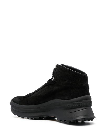 Shop Jil Sander Lace-up Suede Hiking Boots In Black