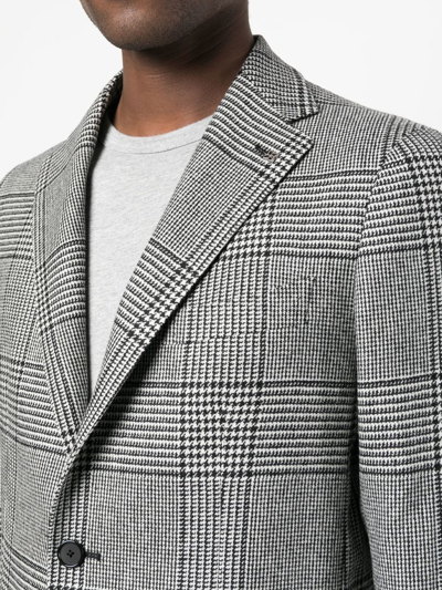 Shop Tagliatore Check-print Virgin Wool Blazer In Black