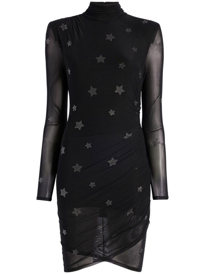 Shop Cinq À Sept Marlene Star-print Mini Dress In Black