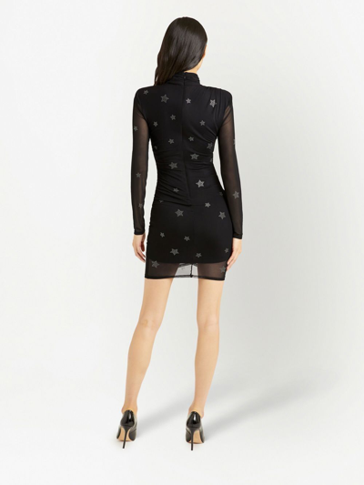 Cinq À Sept Marlene Rhinestone Star Midi Dress In Black