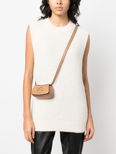 Shop Stella Mccartney Alta Mini Shoulder Bag In Neutrals