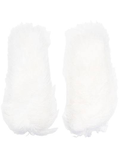 Shop Monot Shearling Slip-on Sleeves In White