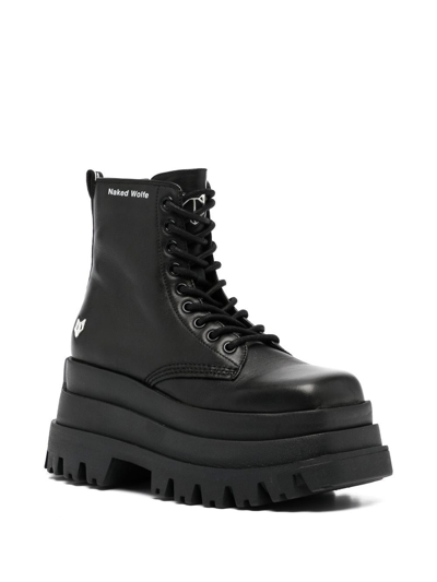 Naked Wolfe Sloane Lug Sole Bootie In Black Leather