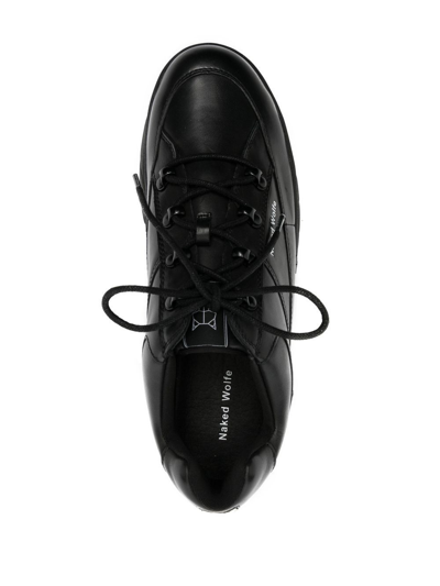 Naked Wolfe Black Sporty 70 Platform Leather Sneakers
