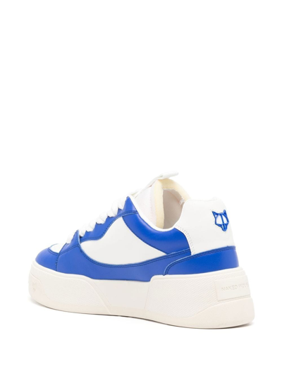 Shop Naked Wolfe Logo-patch Lace-up Sneakers In Blue