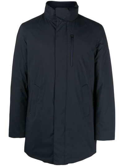 Shop Save The Duck Funnel-neck Padded Coat In Blue
