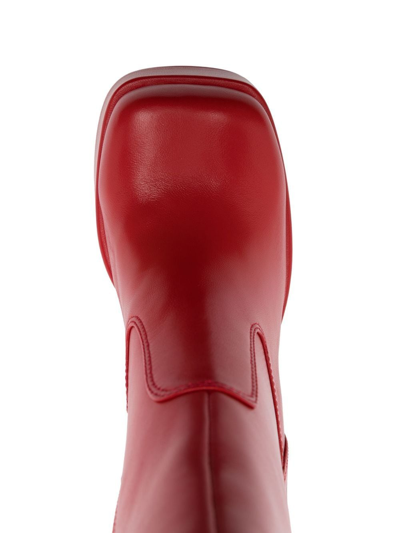 Naked Wolfe Jane Platform Leather Heeled-boots In Red