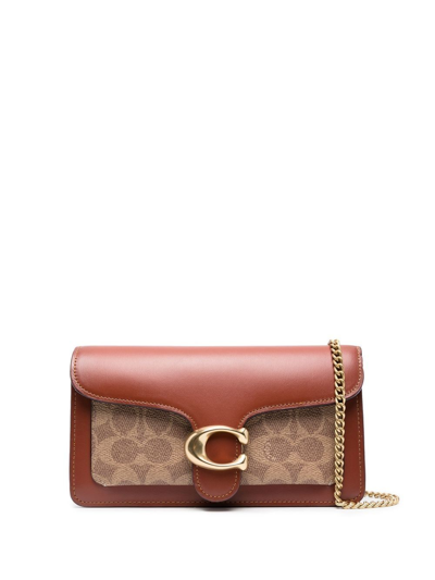 Shop Coach Logo-plaque Crossbody Bag In Brown