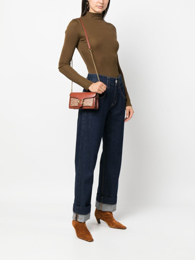 Coach Logo-plaque Crossbody Bag In Brown