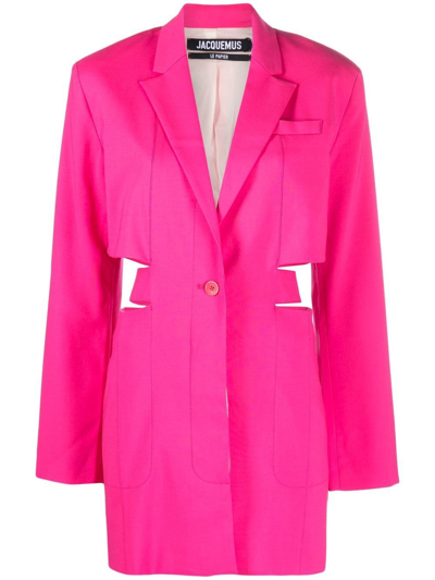 Shop Jacquemus Cut-out Detail Dress In Pink
